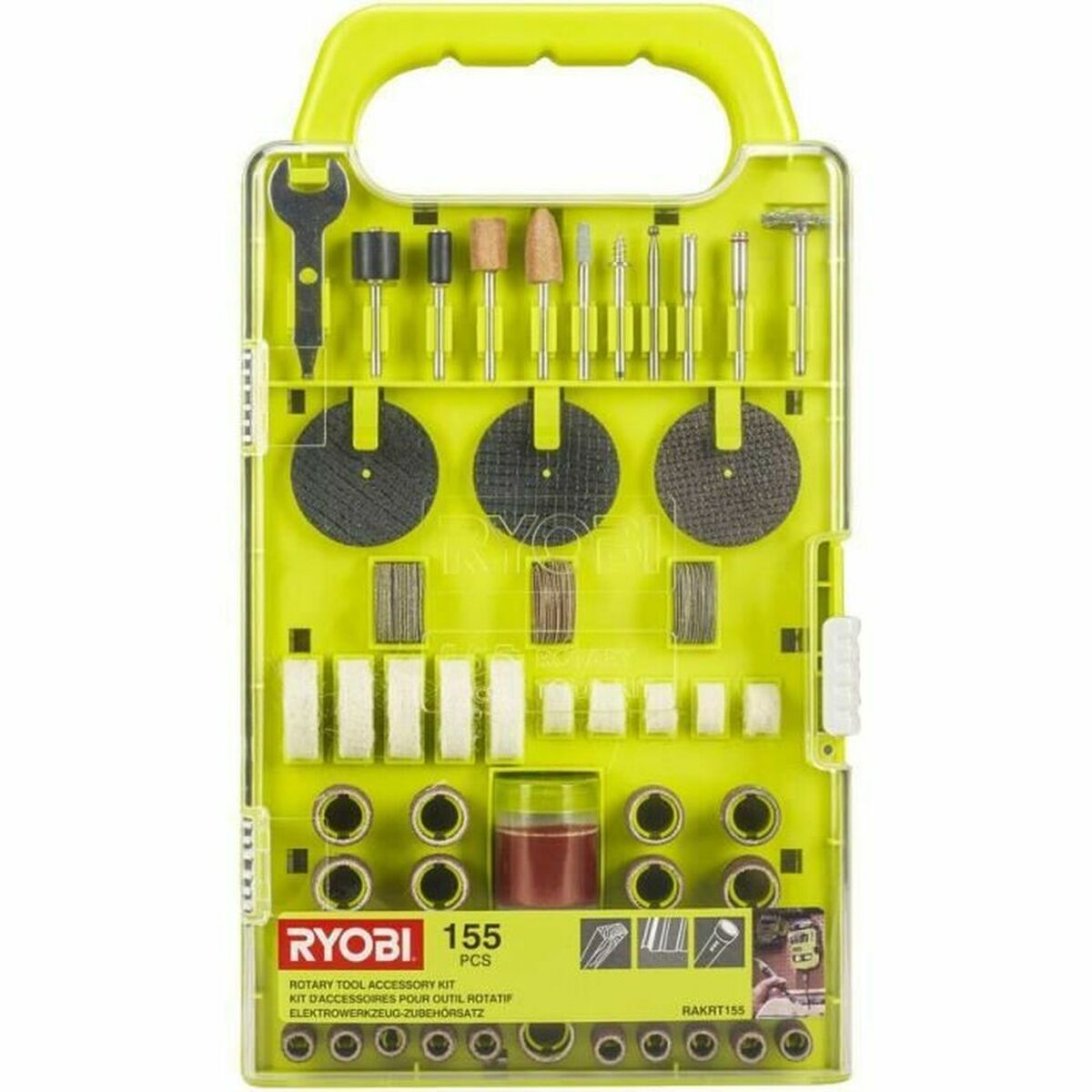 Set di accessori per multiutensili Ryobi RAKRT155 115 Pezzi