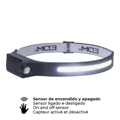 LED Head Torch EDM Cob + Spot 90 Lm 3 W 8 W 280 lm