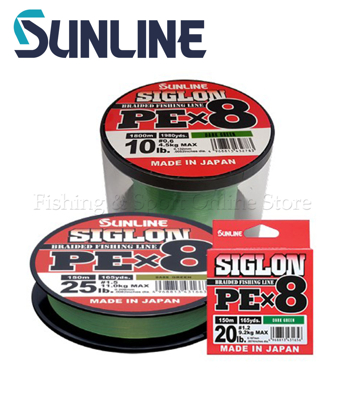 Sunline Siglon PE X8 Dark Green 150mt