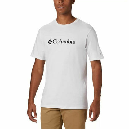 Short-sleeve Sports T-shirt Columbia Basic Logo White Men