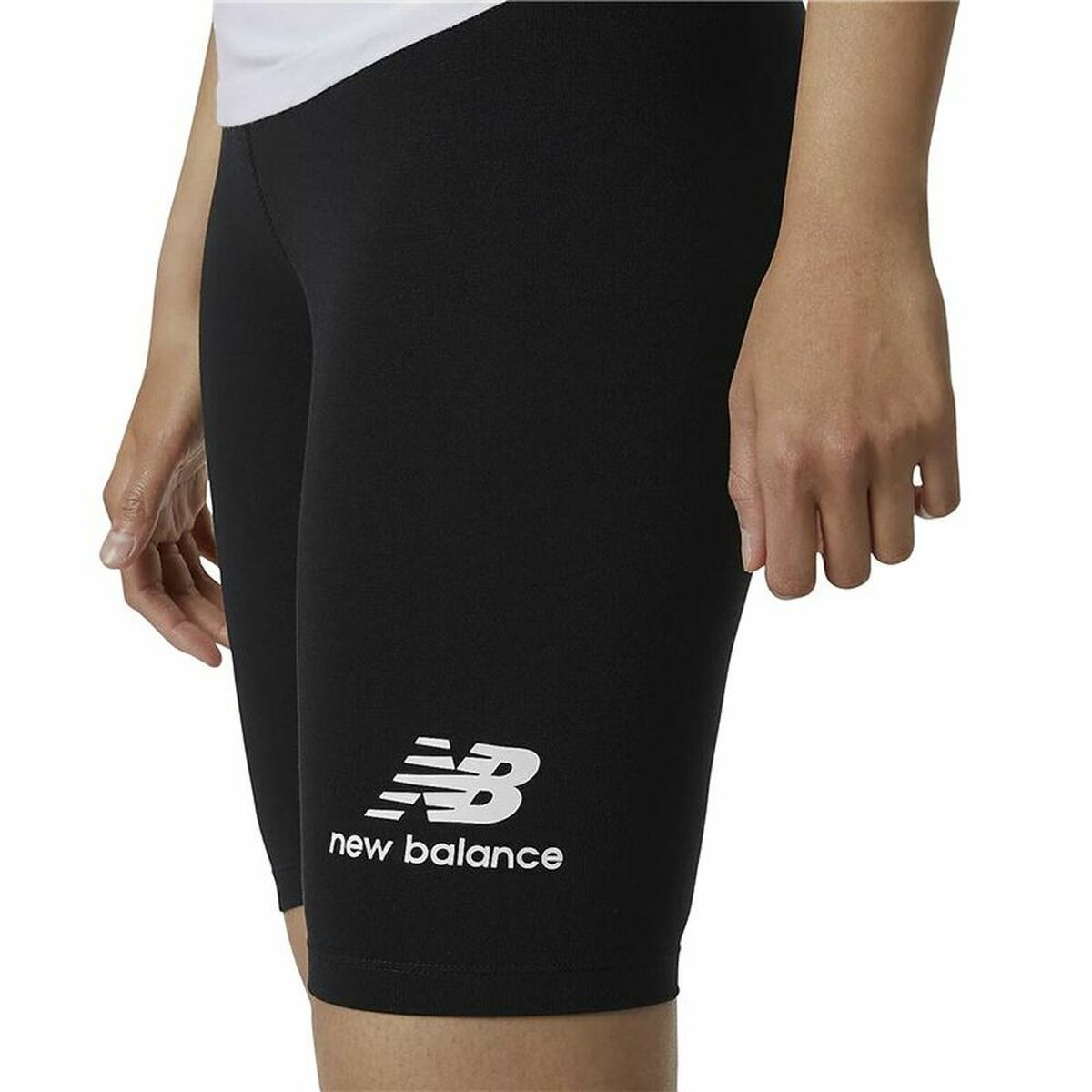 Sports Leggings New Balance Essentials Stacked Fitted Black