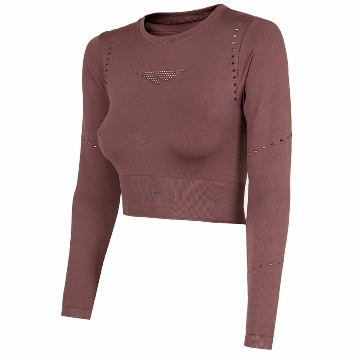 4F Crop-Top girocollo da allenamento Donna Rosso Scuro